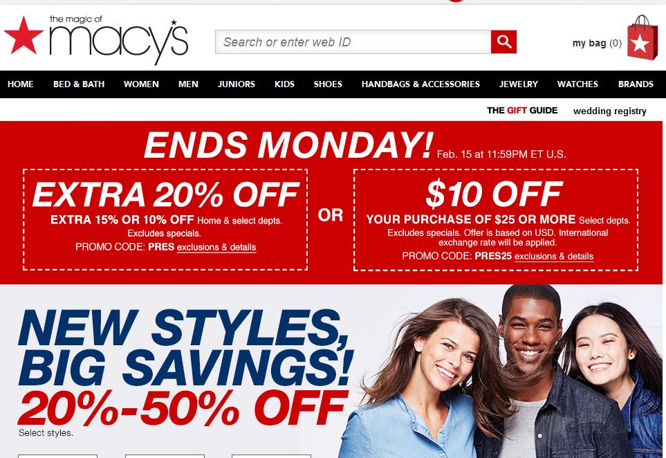 Macy's梅西百货官网折扣码领取,告诉你如何获得梅西百货85折优惠码0